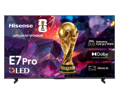 Telewizor 85" Hisense 85E7S PRO 85" 4K  QLED 144 Hz Smart TV Dolby Vision Atmos